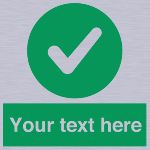 Custom green background, green circle with tick